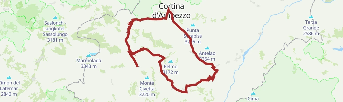 Route map: Road Bike Alleghe 5 - Pelmo Croda da Lago loop